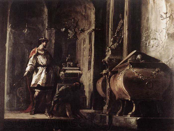 Johann Heinrich Schonfeldt Alexander the Great before the Tomb of Achilles Norge oil painting art